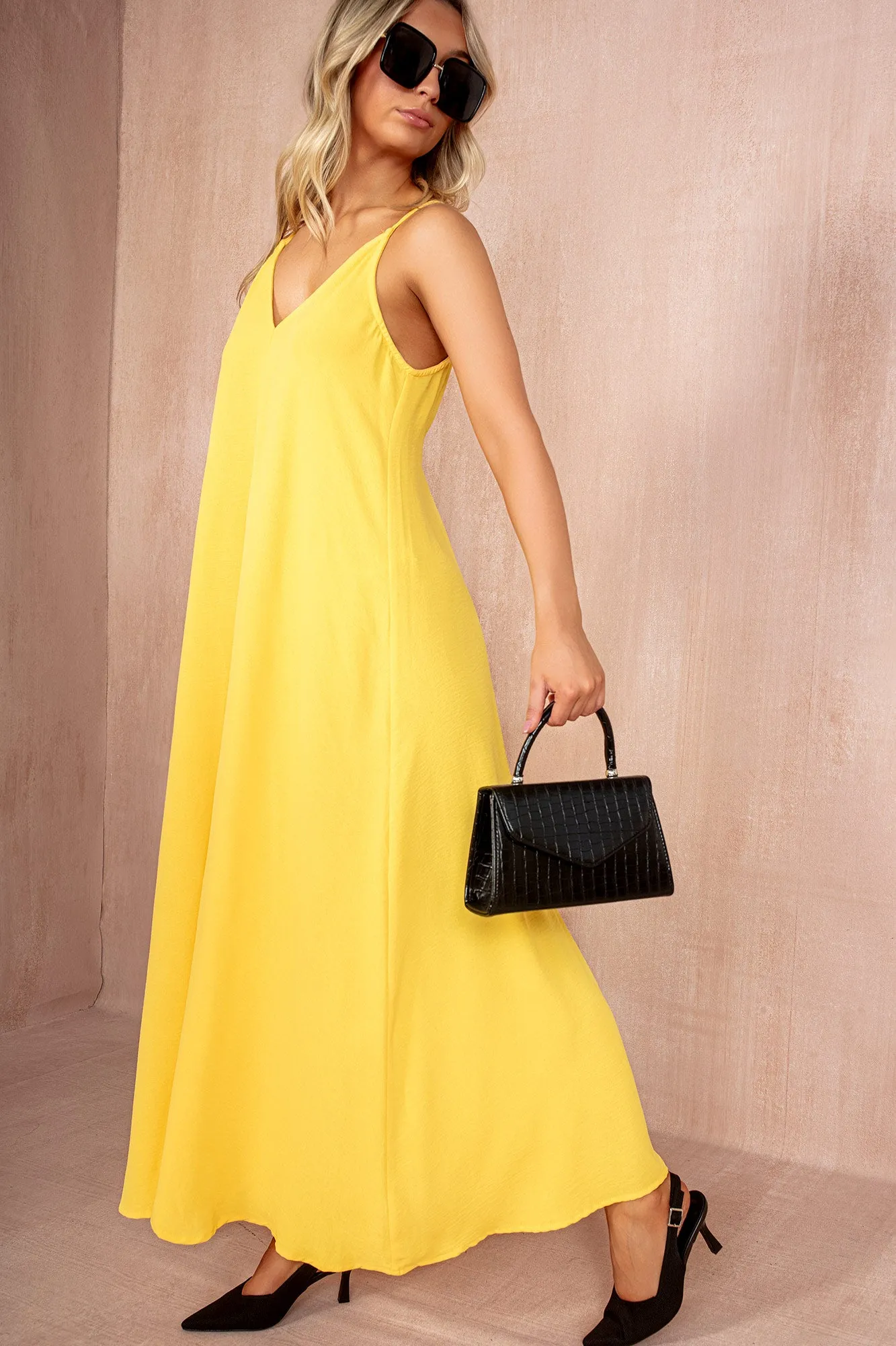 Rosalie Yellow Cami Maxi Dress sold by Va Va Voom