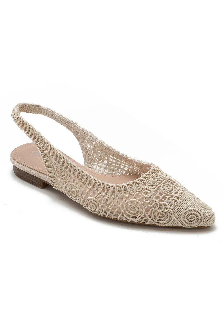 Hallie Cream Woven Slingback Shoe sold by Vavavoom product image thumbnail 2