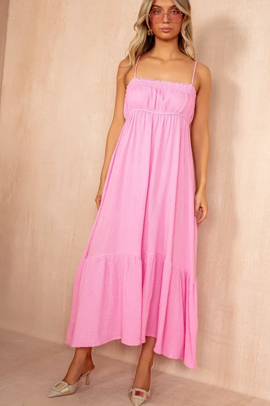 Tessa Pink Cotton Cami Dress sold by Va Va Voom
