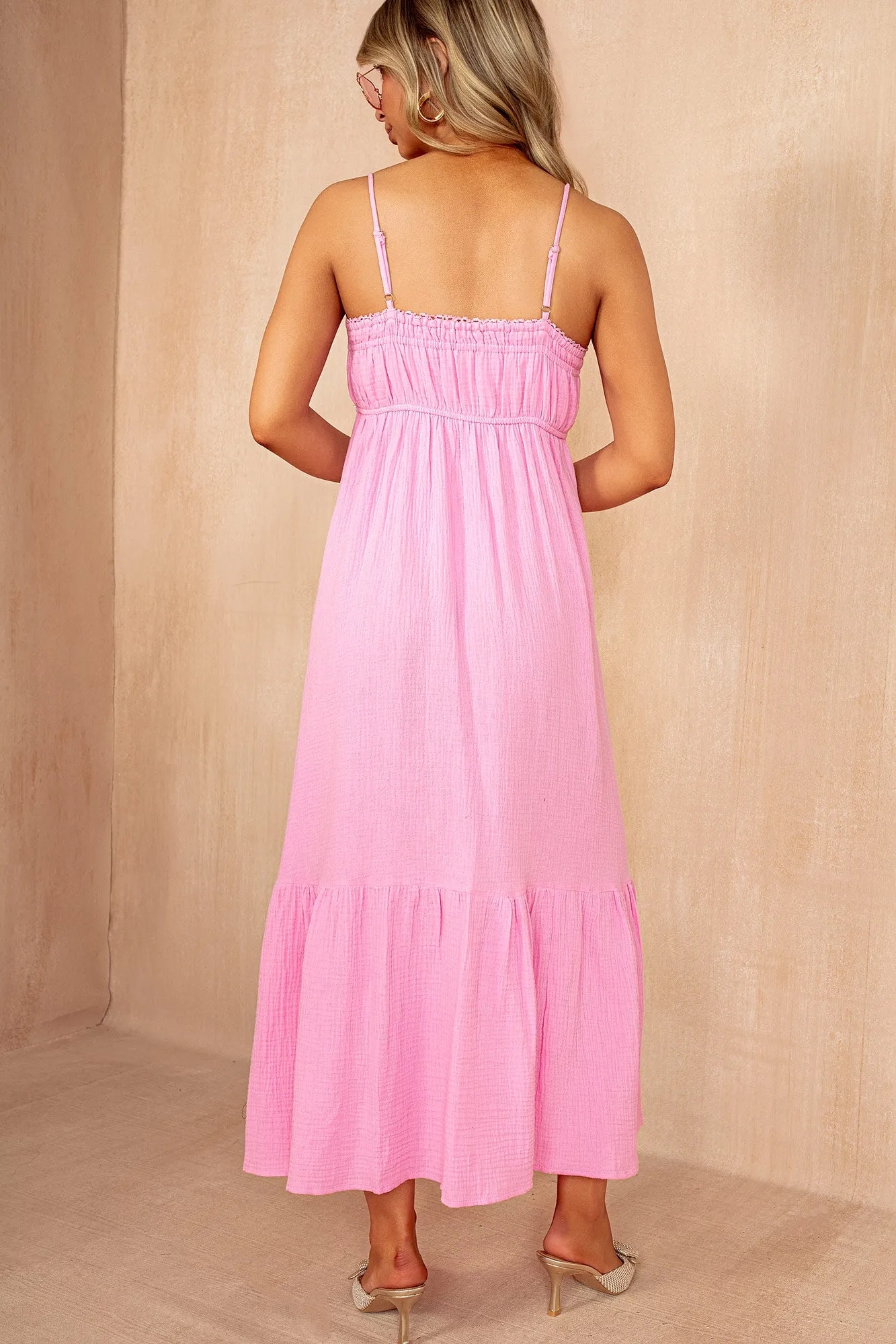 Tessa Pink Cotton Cami Dress sold by Va Va Voom product image thumbnail 3