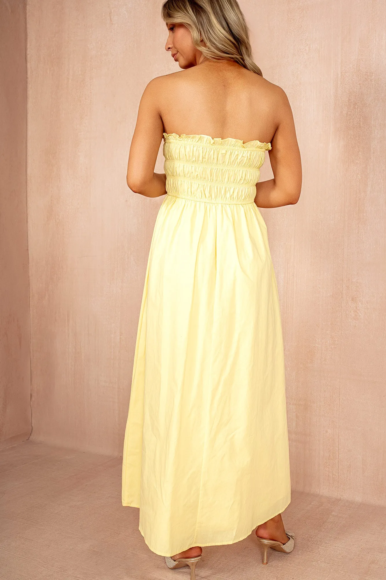 Lauren Yellow Cotton Bandeau Dress sold by Va Va Voom product image thumbnail 3
