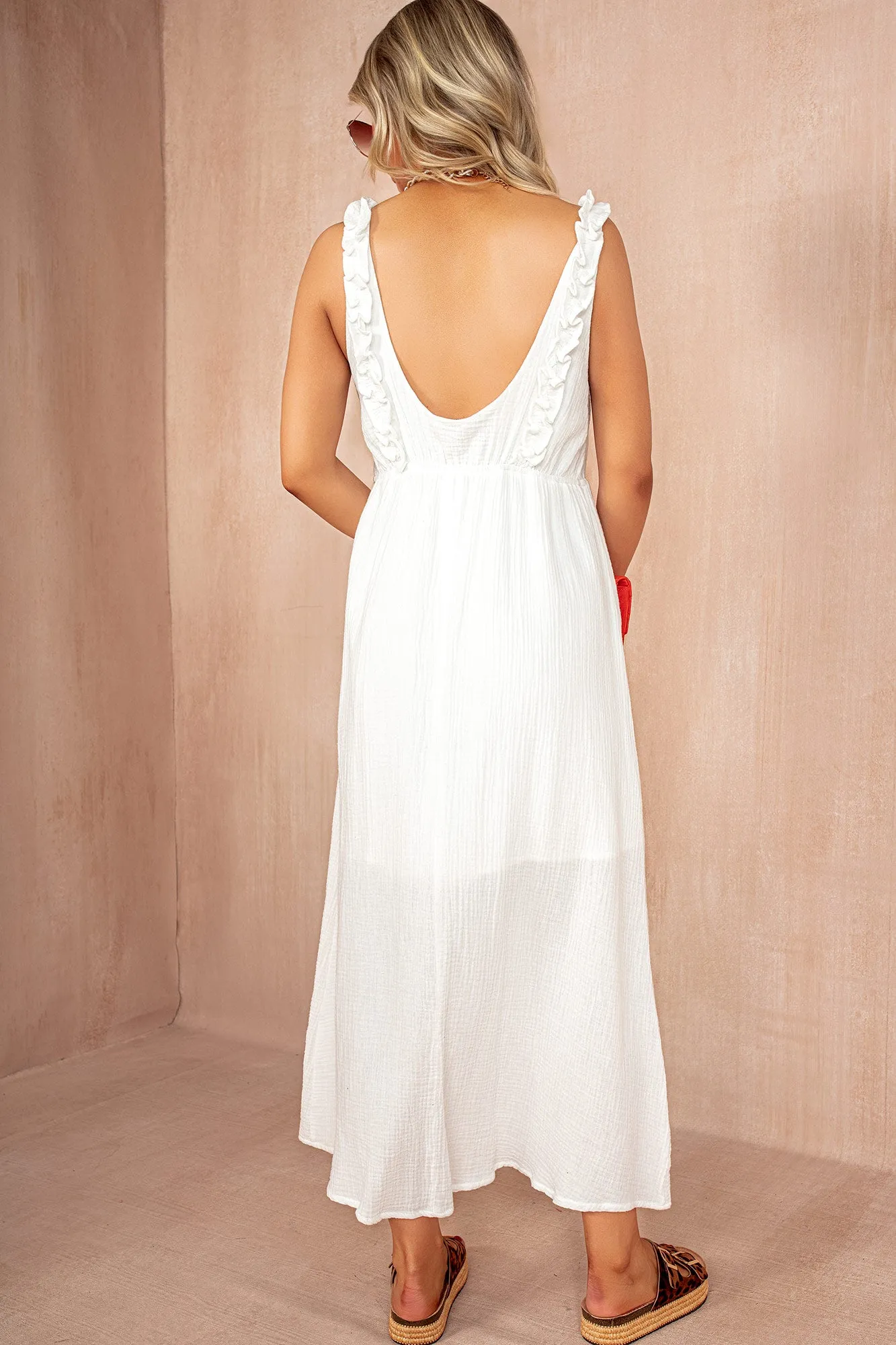 Ingrid White Cotton Dress sold by Vavavoom product image thumbnail 4