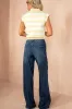 Lainey Lemon Knit Stripe Collar Top sold by Va Va Voom