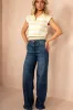 Lainey Lemon Knit Stripe Collar Top sold by Va Va Voom