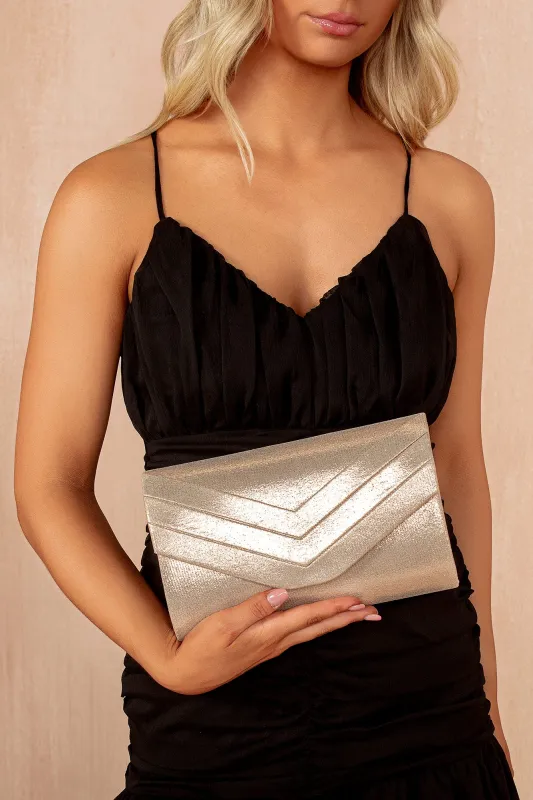 Stella Rose Gold Suedette Detachable Chain Bag sold by Va Va Voom