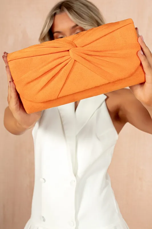 Miranda Orange Suedette Detachable Chain Bag sold by Va Va Voom