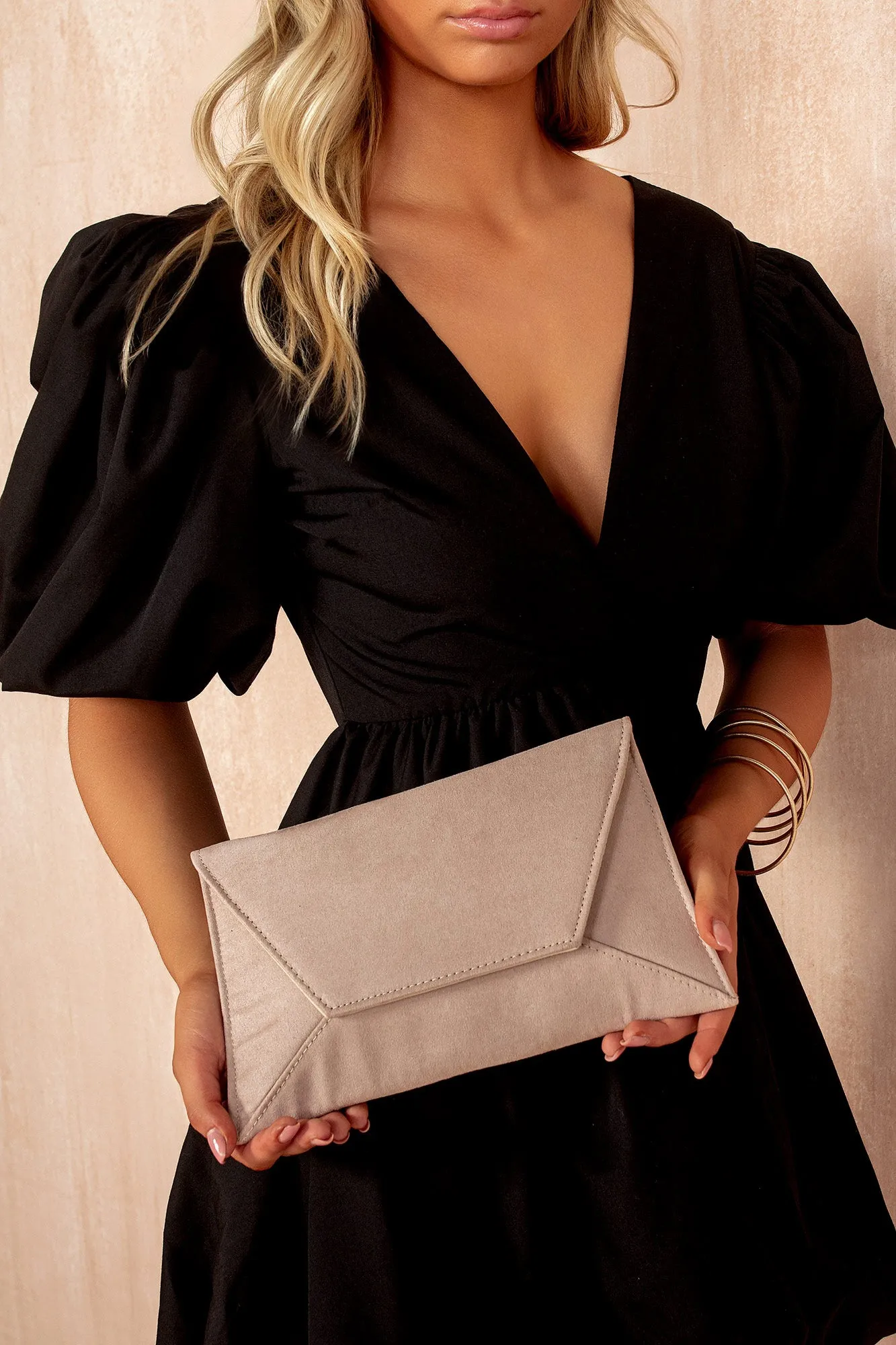 Nettie Nude Suedette Detachable Chain Bag sold by Vavavoom