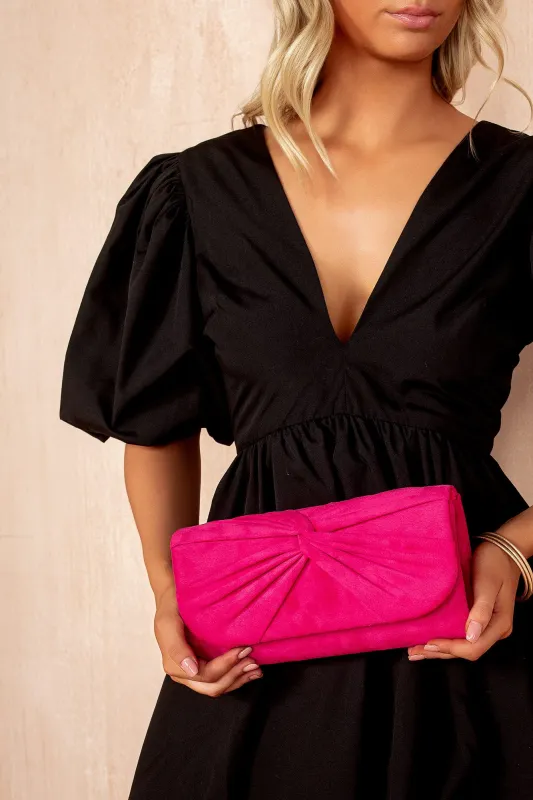 Miranda Fuchsia Suedette Detachable Chain Bag sold by Vavavoom