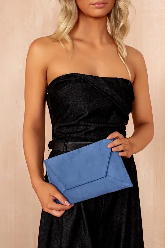 Nettie Midnight Blue Suedette Detachable Chain Bag sold by Va Va Voom