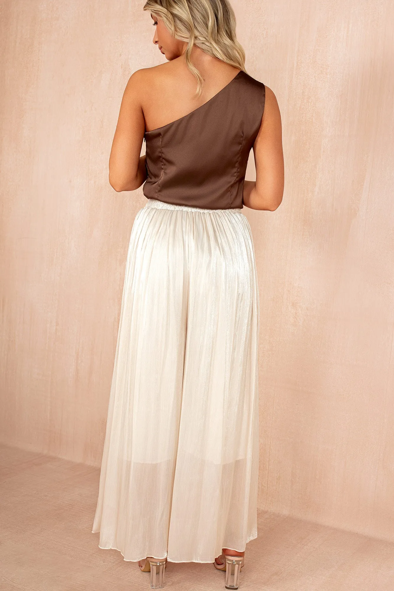 Matilda Champagne Pleated Palazzo Trousers sold by Vavavoom product image thumbnail 3