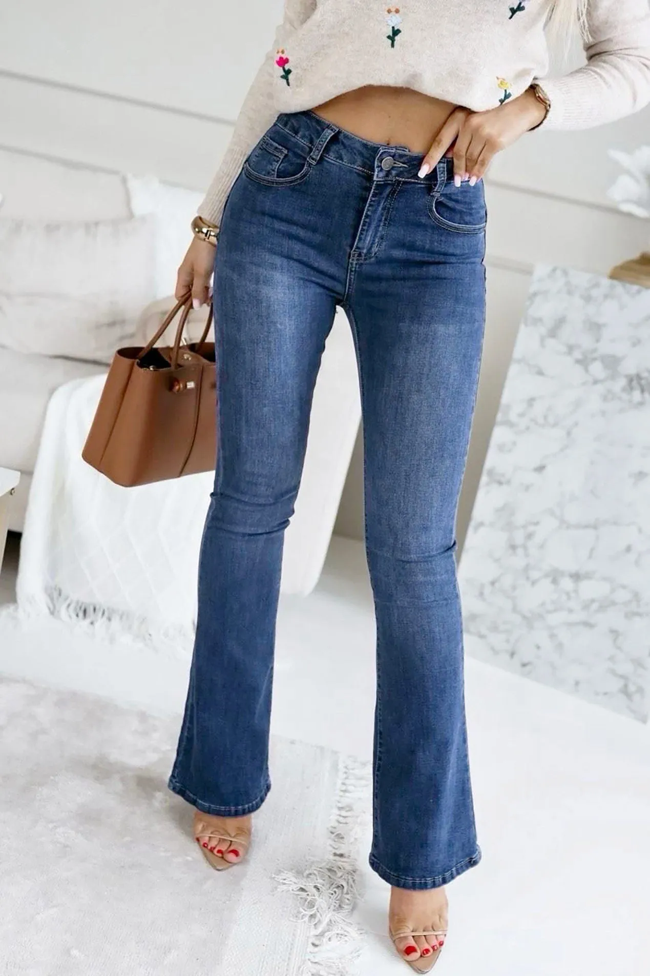Makayla Blue High Waist Bootcut Jeans sold by Va Va Voom product image thumbnail 4