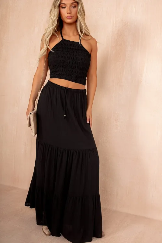 Vivian Black Skirt Co Ord sold by Va Va Voom