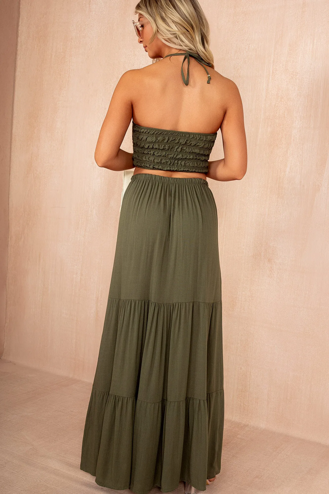 Vivian Khaki Skirt Co Ord sold by Va Va Voom product image thumbnail 3