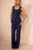 Jamie Navy Square Neck Waistcoat sold by Va Va Voom
