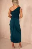 AX Paris Meadow Teal Ruched Midi Dress sold by Va Va Voom