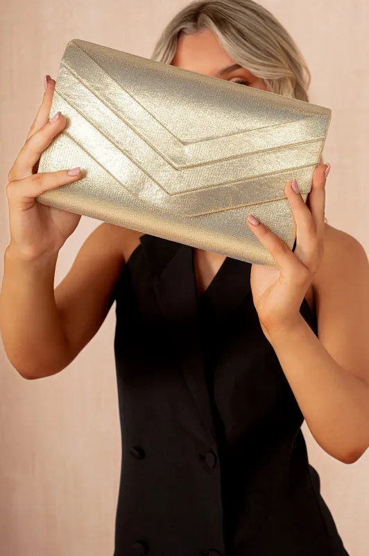 Stella Gold Suedette Detachable Chain Bag sold by Va Va Voom
