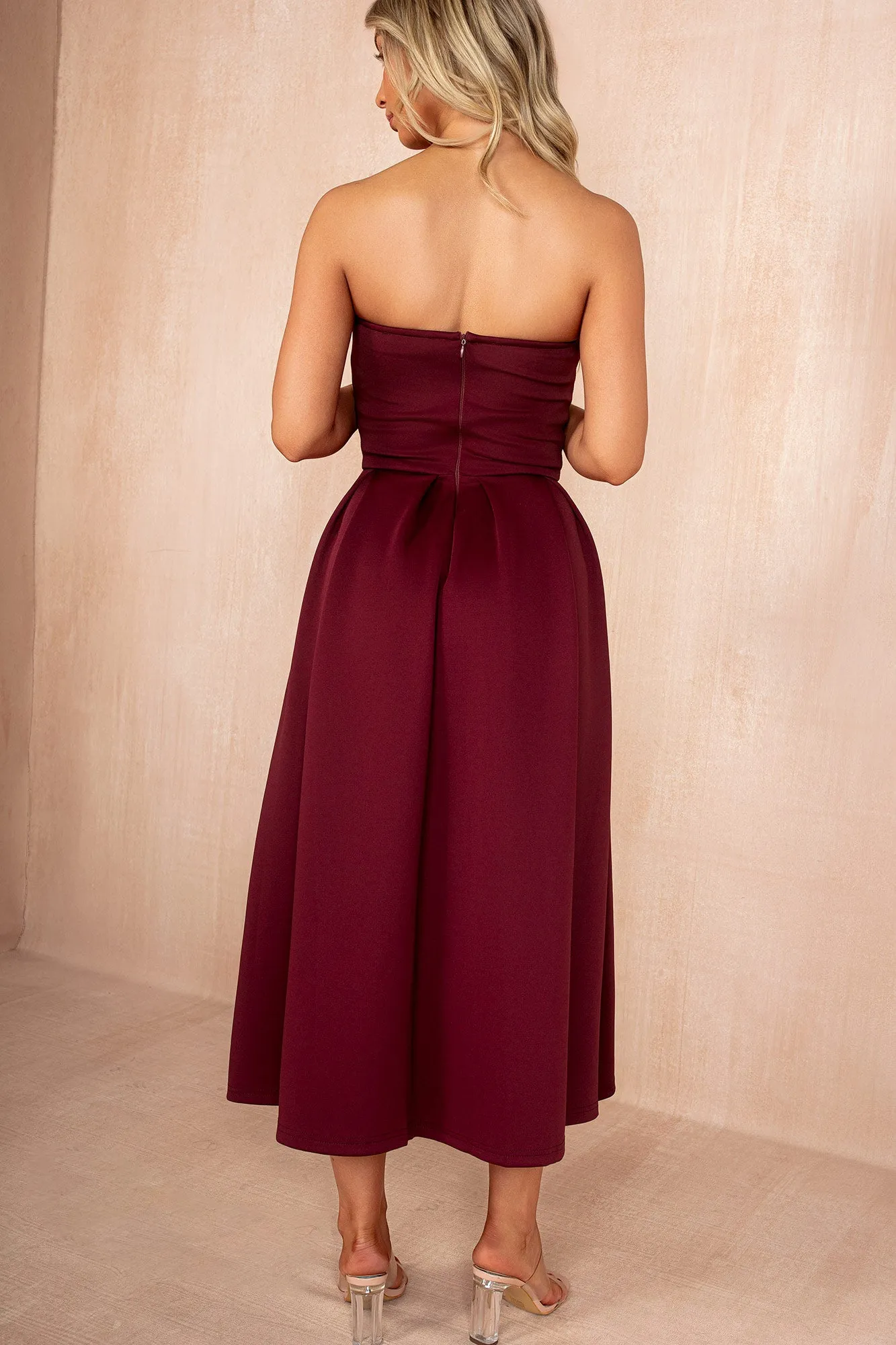 Saskia Plum Bandeau A-Line Midi Dress sold by Va Va Voom product image thumbnail 3