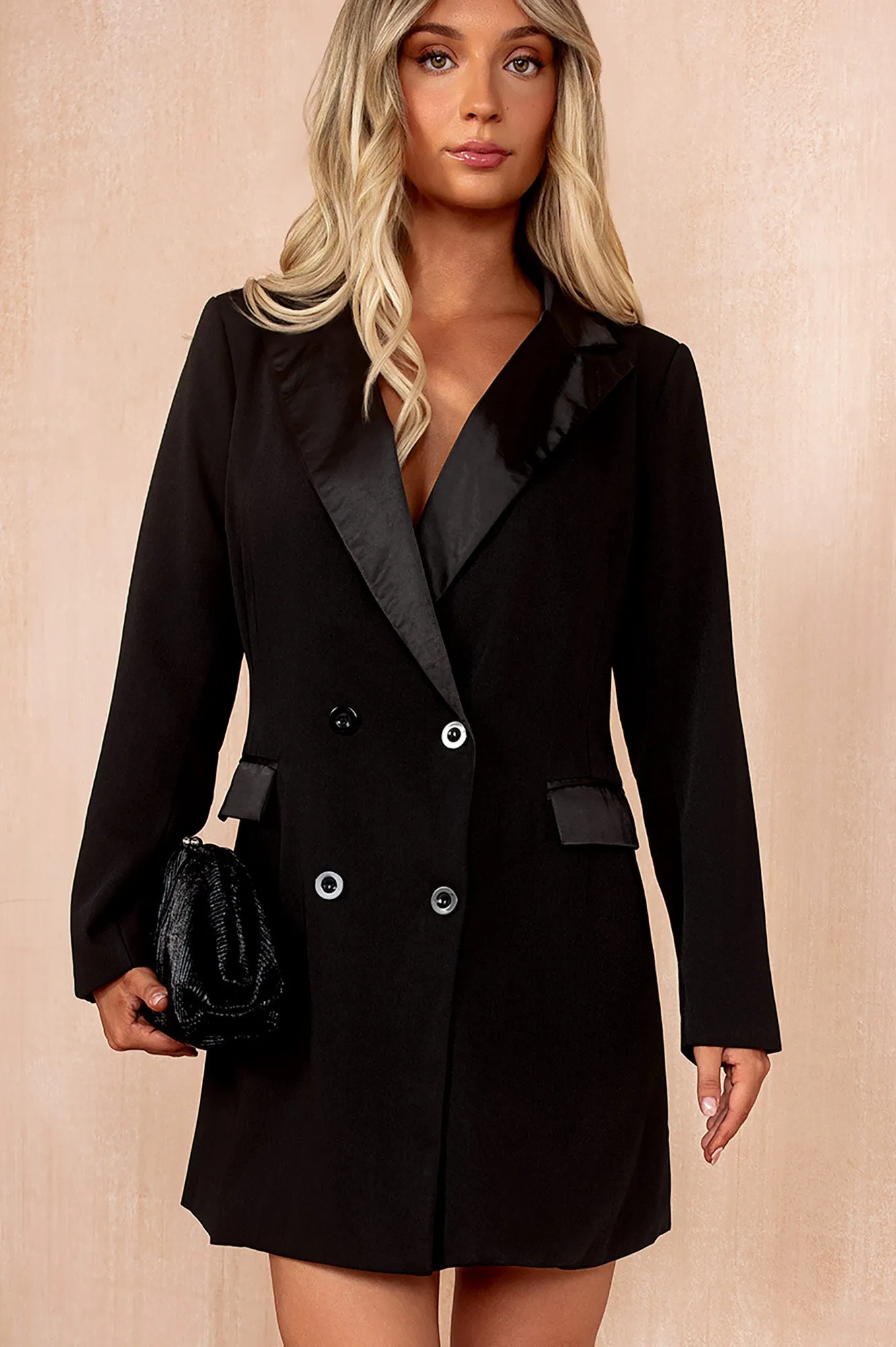 Maura Black Tailored Blazer Dress sold by Va Va Voom