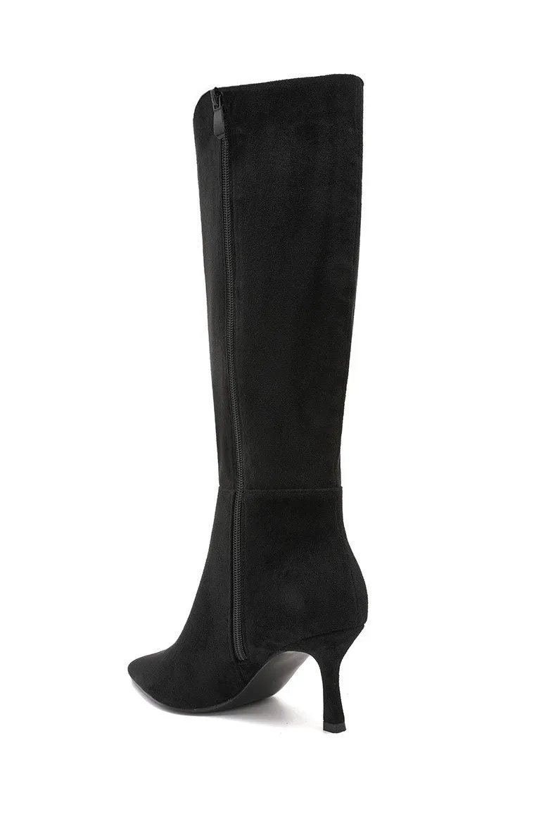 Faye Black Suedette Knee High Boots sold by Vavavoom product image thumbnail 4