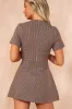 Hadleigh Chocolate Check A Line Dress sold by Va Va Voom