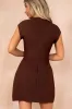 Lucille Chocolate A Line Mini Dress sold by Va Va Voom