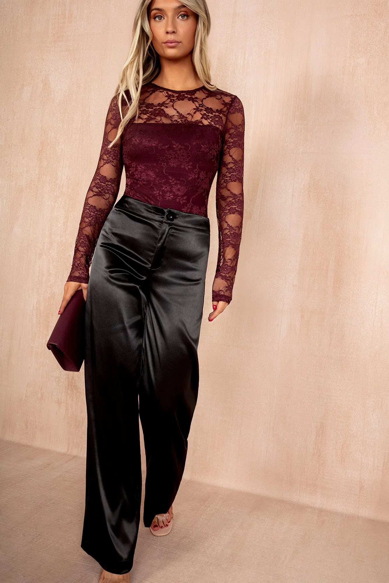 Emilie Plum Lace Bodysuit sold by Va Va Voom product image thumbnail 3