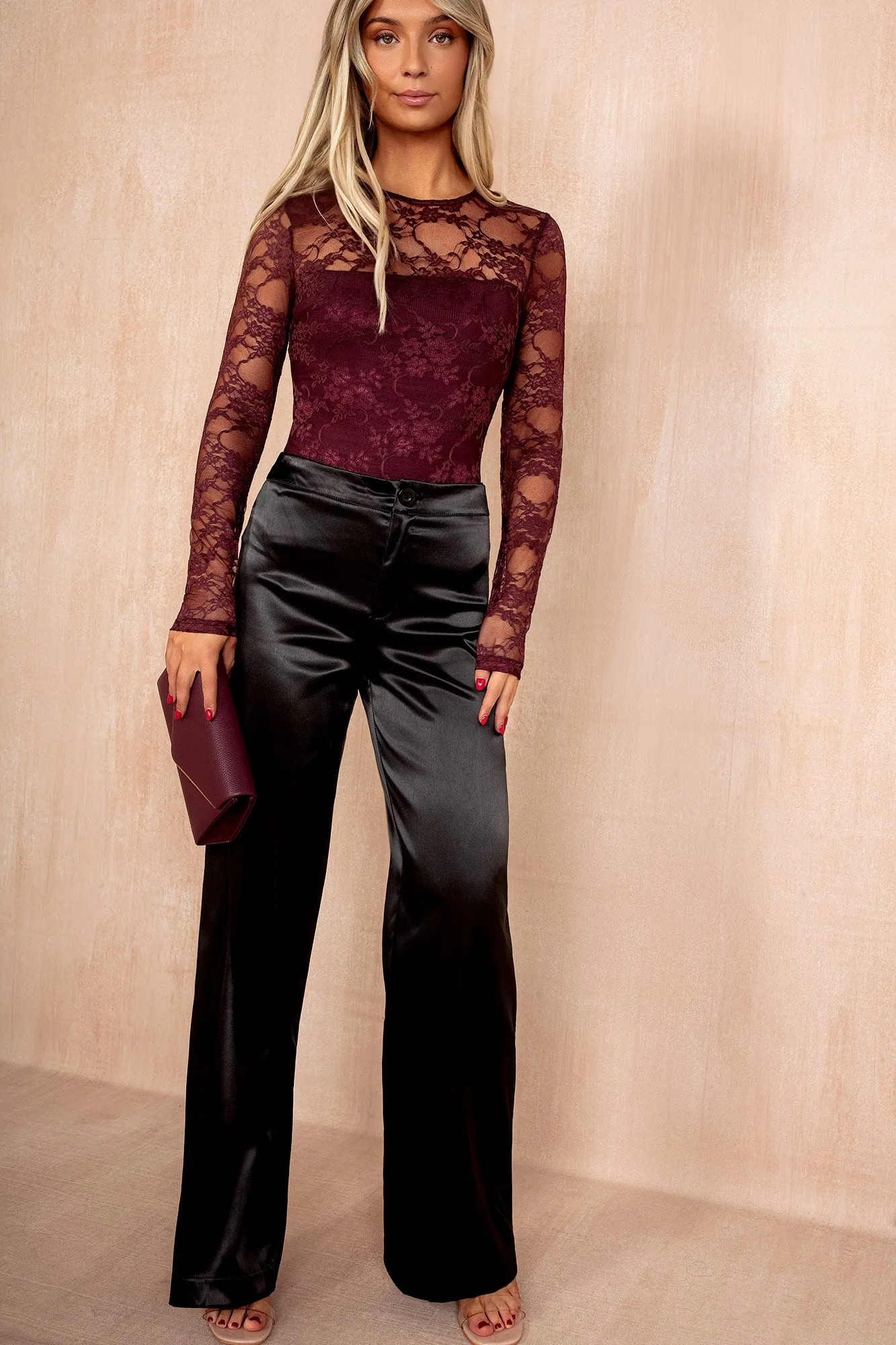 Emilie Plum Lace Bodysuit sold by Va Va Voom product image thumbnail 4