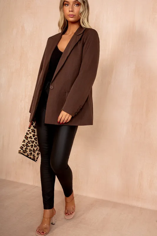 Cassidy Chocolate Blazer sold by Va Va Voom