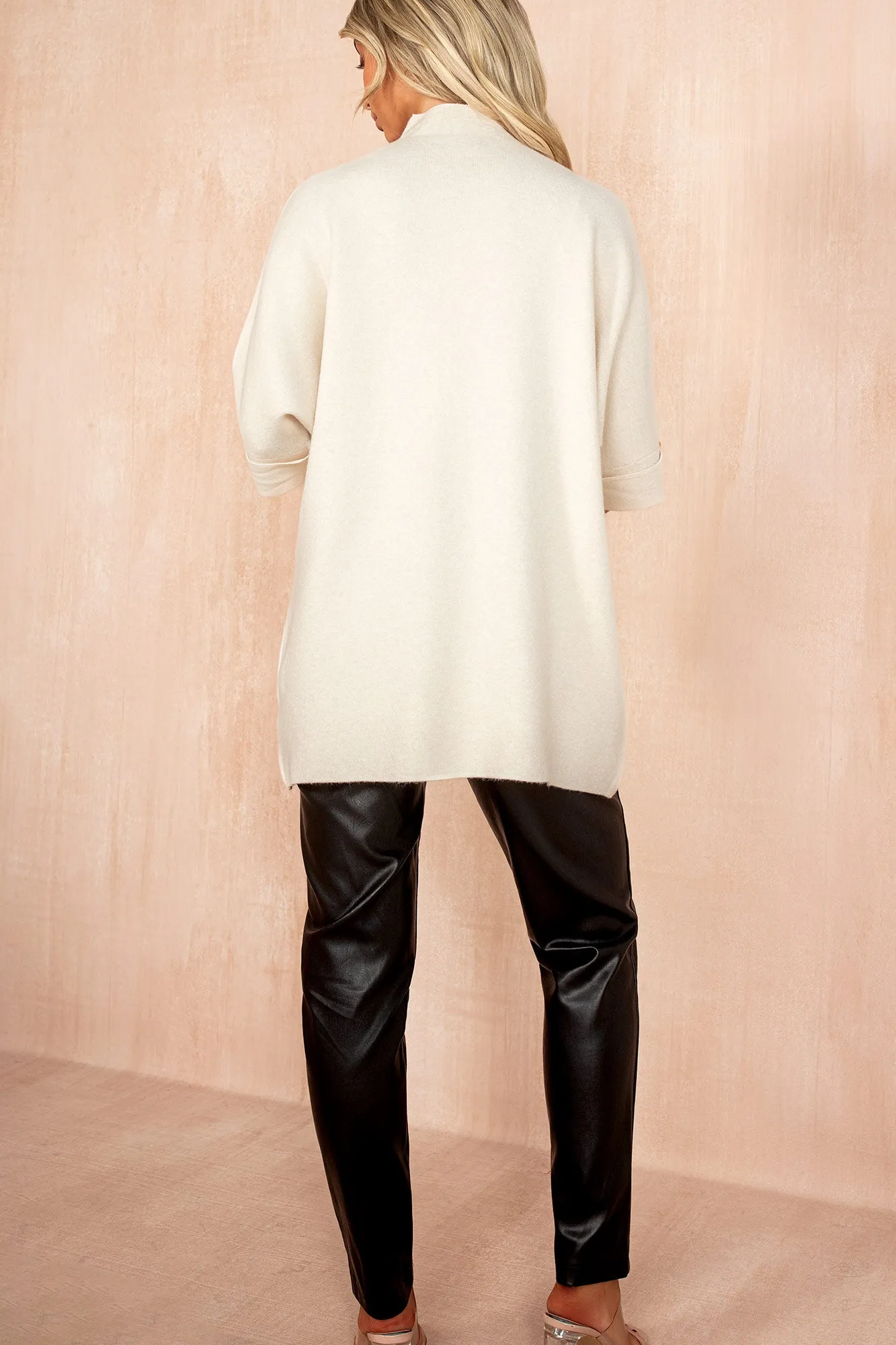 Macey Cream Knit Batwing Top sold by Va Va Voom product image thumbnail 3