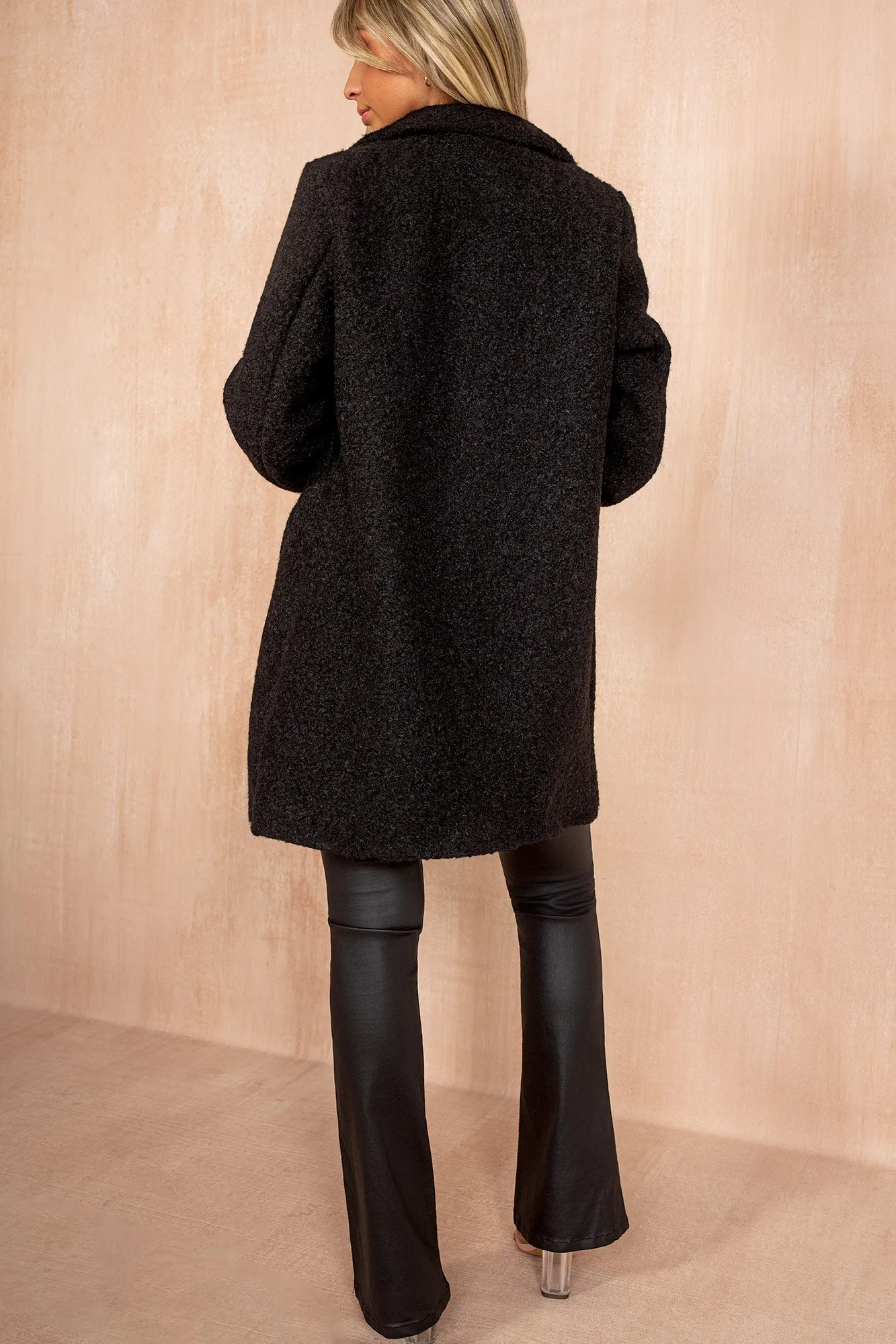 Wendy Black Wool Longline Coat sold by Vavavoom product image thumbnail 4
