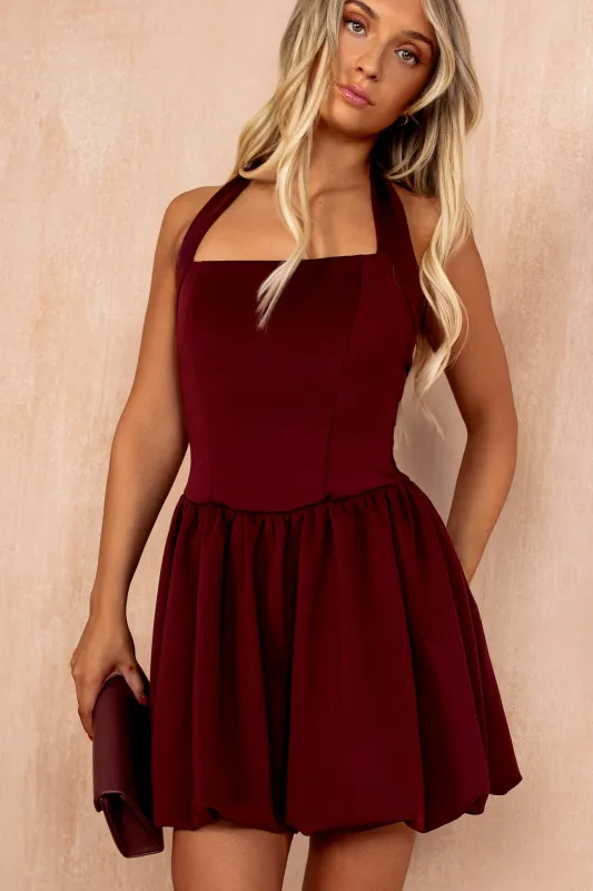 Tracey Plum Halterneck Bubble Hem Dress sold by Va Va Voom