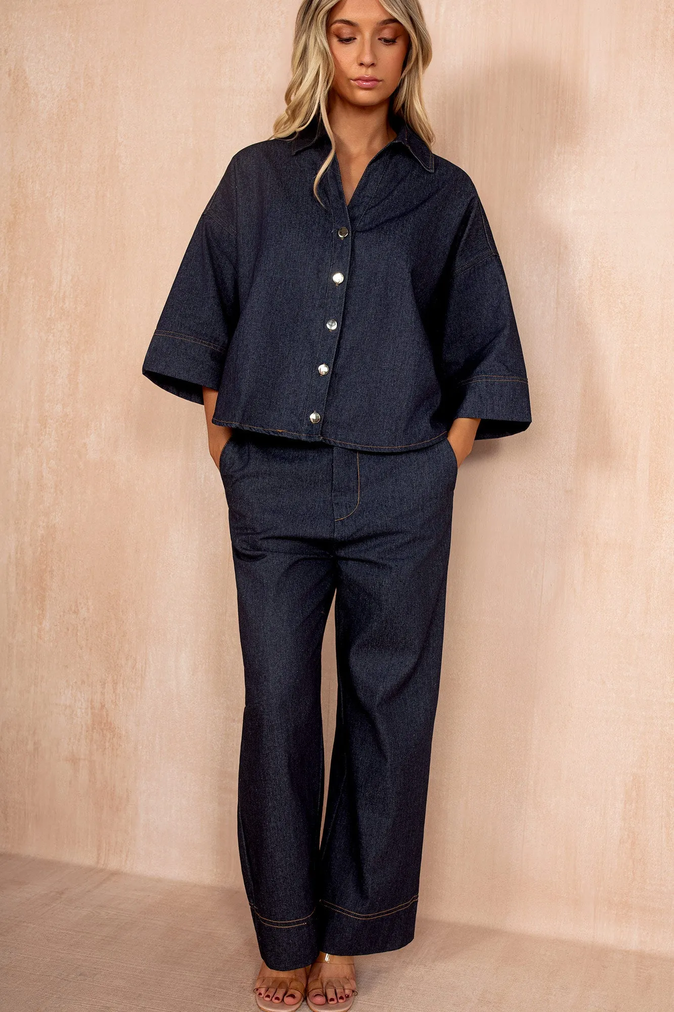 Mindy Blue Denim Oversized Co Ord sold by Va Va Voom product image thumbnail 3