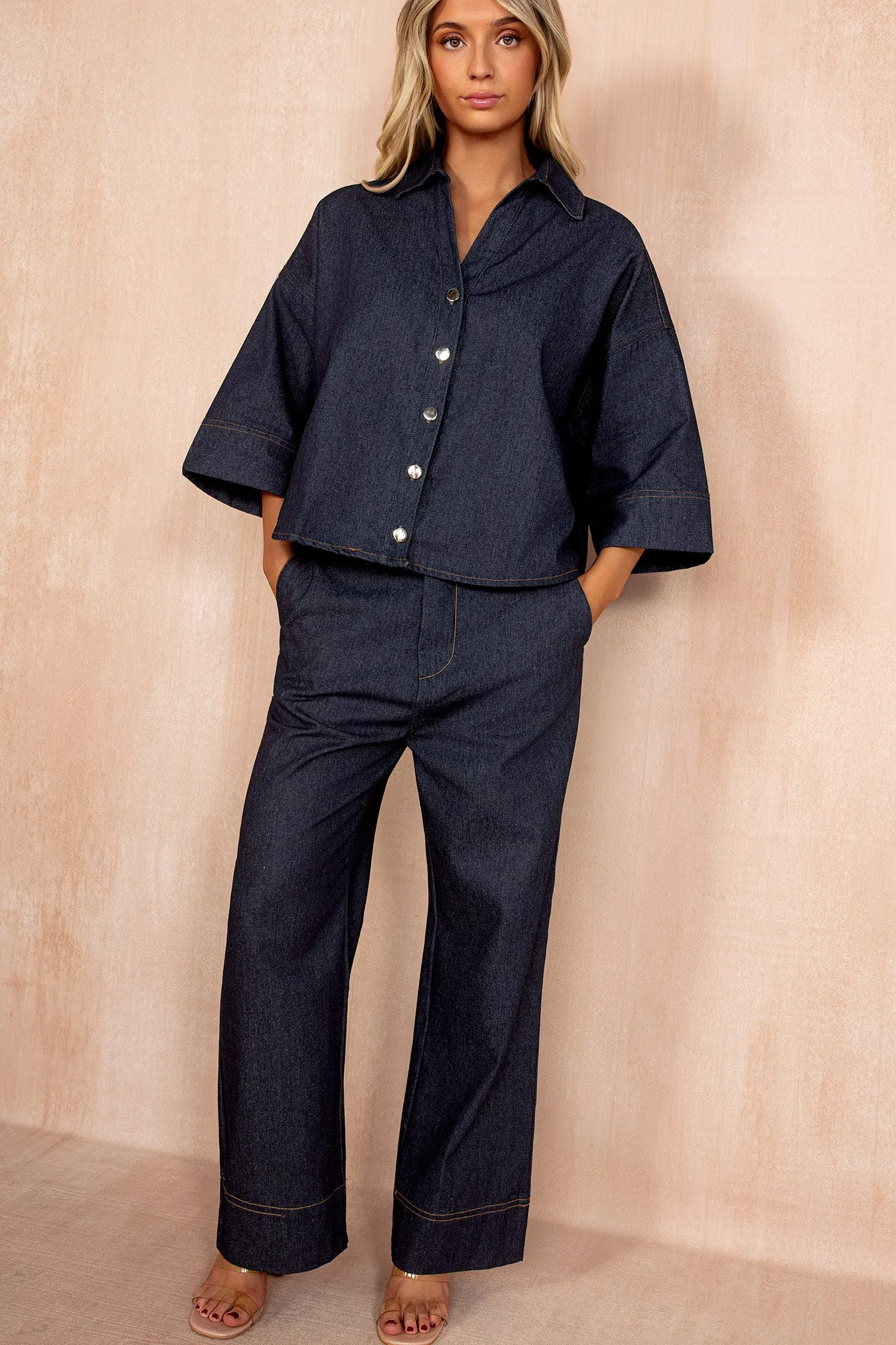 Mindy Blue Denim Oversized Co Ord sold by Va Va Voom product image thumbnail 2