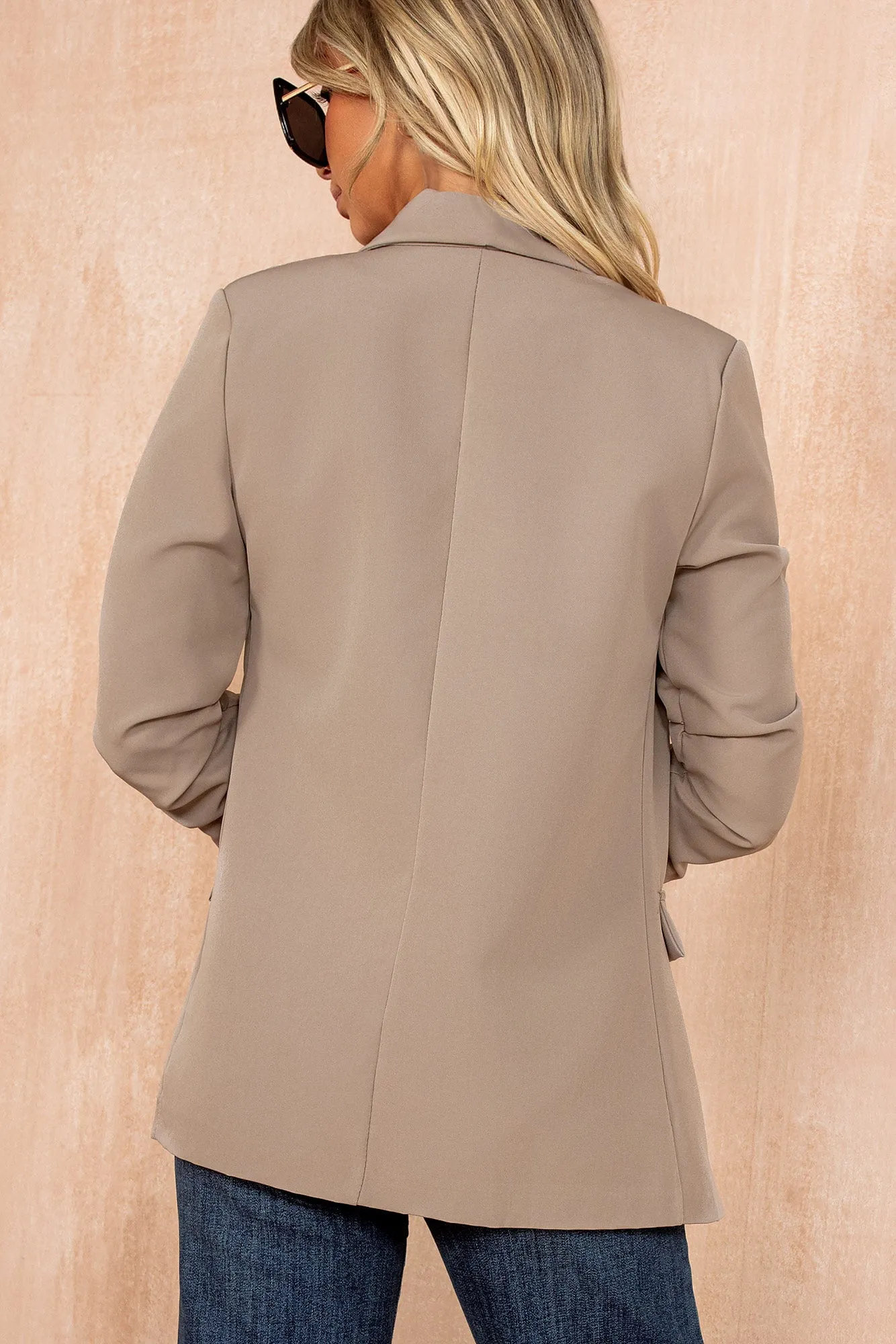 Maxine Mushroom Ruched Sleeve Blazer sold by Vavavoom product image thumbnail 4