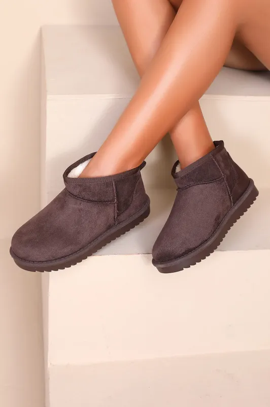 Addison Chocolate Suedette Mules made by Vavavoom