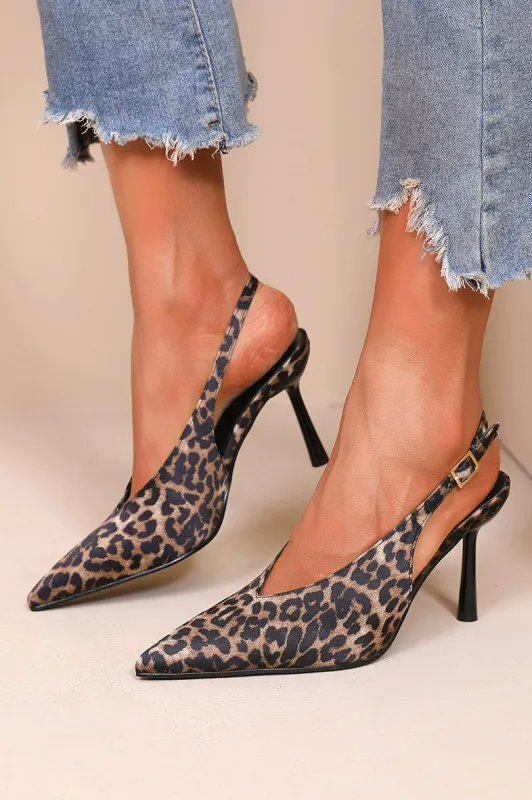 Fabia Leopard Print Slingback Heels sold by Va Va Voom