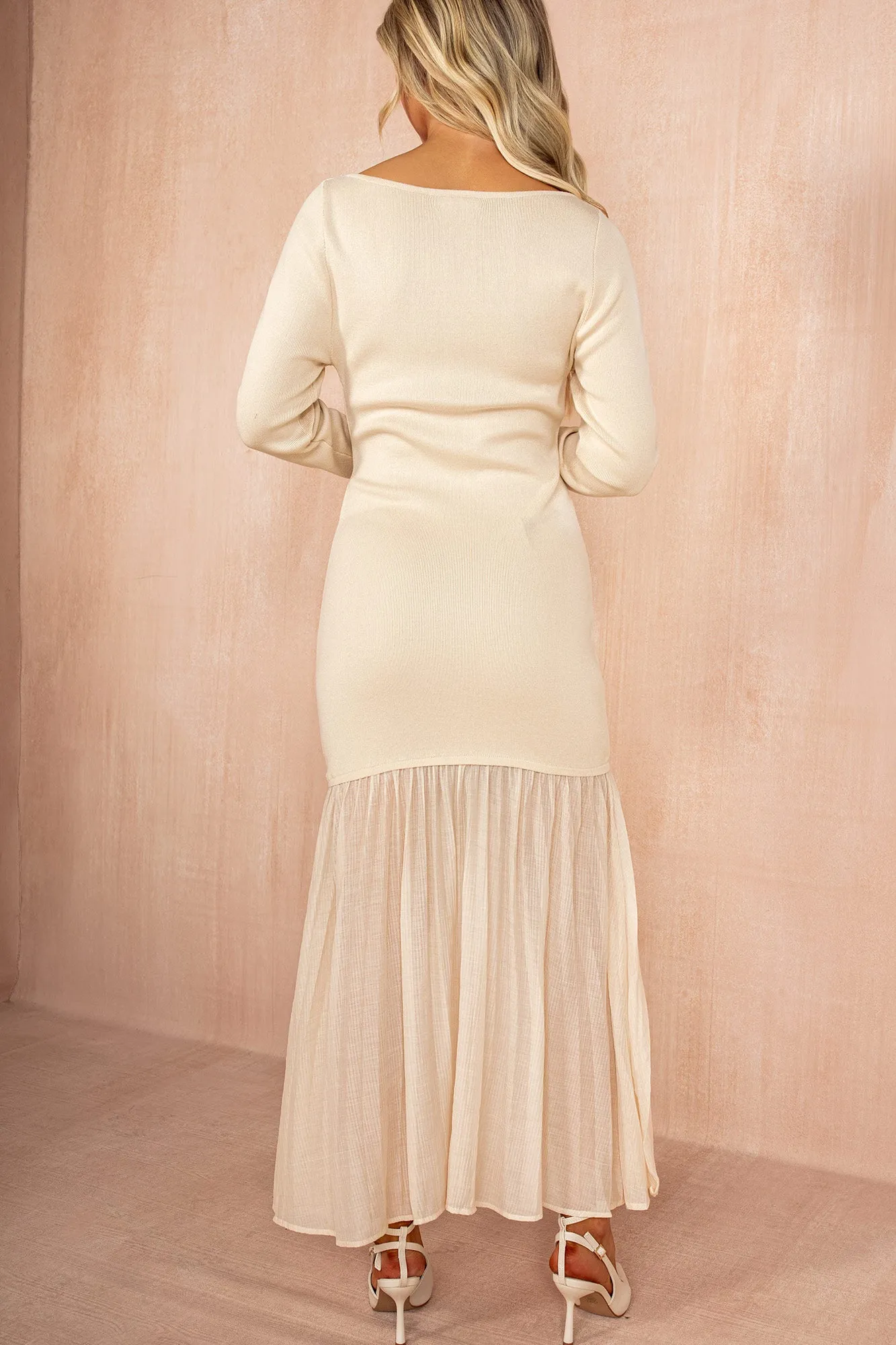 Irina Stone Knit Chiffon Hem Maxi Dress sold by Vavavoom product image thumbnail 4