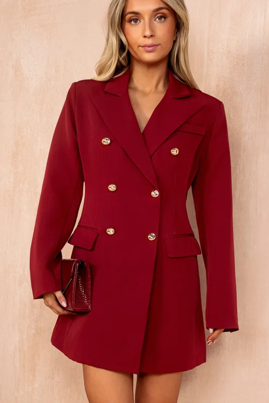 Quintana Wine Tailored Blazer Dress sold by Va Va Voom