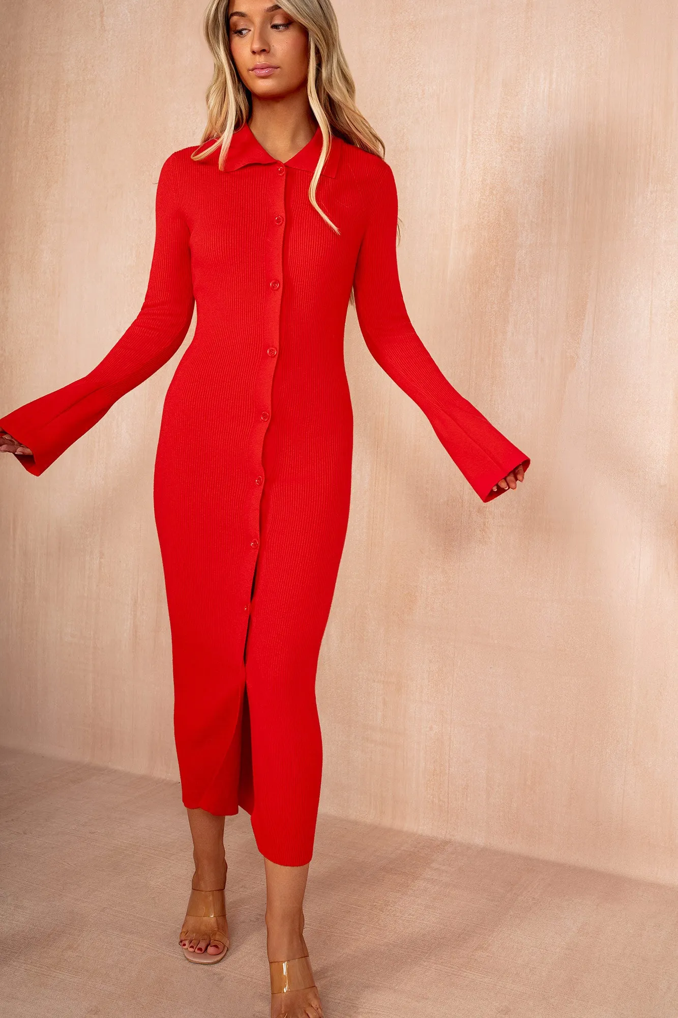 Liora Red Knit Dress sold by Vavavoom product image thumbnail 3