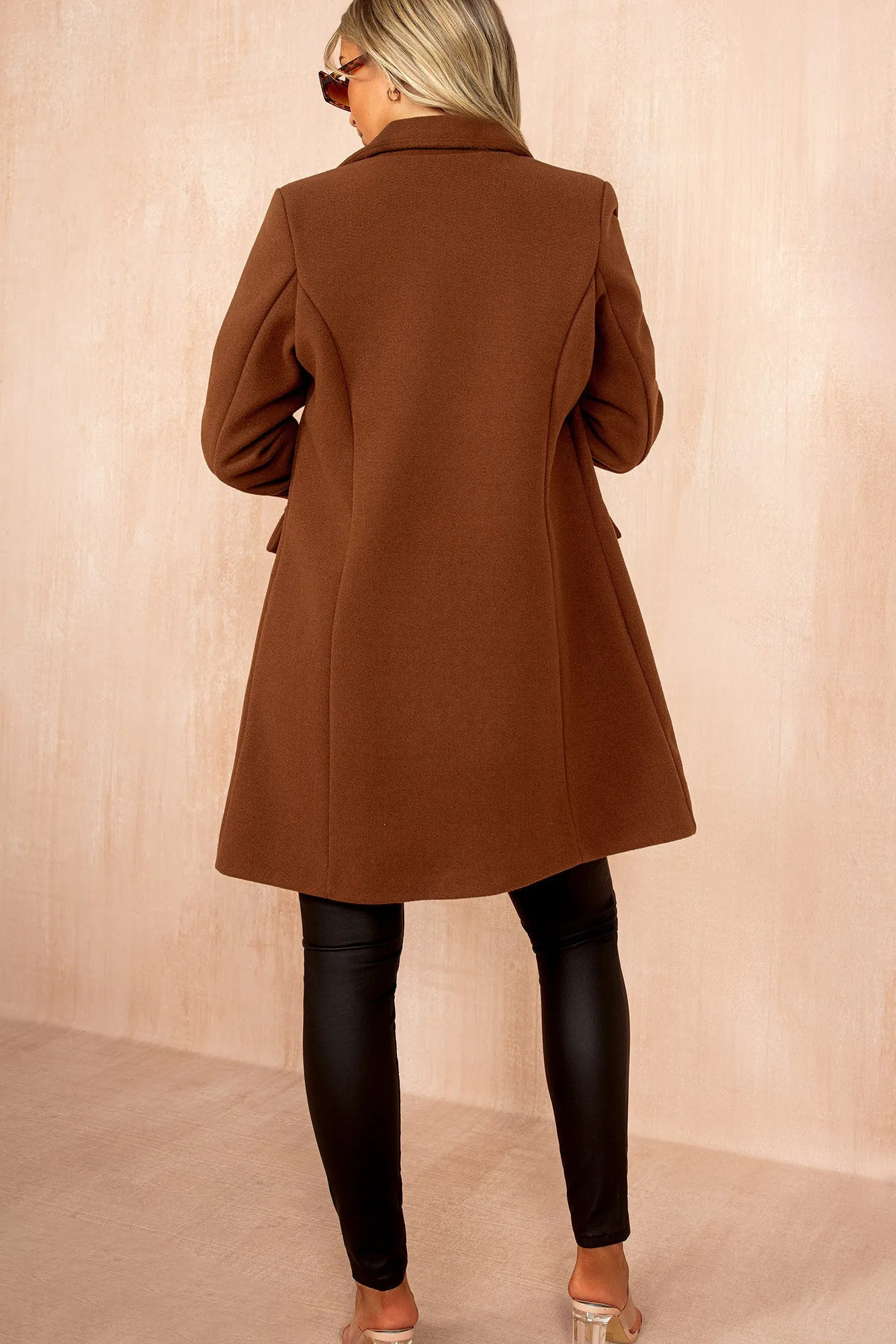 Sofia Chocolate Longline Coat sold by Vavavoom product image thumbnail 3
