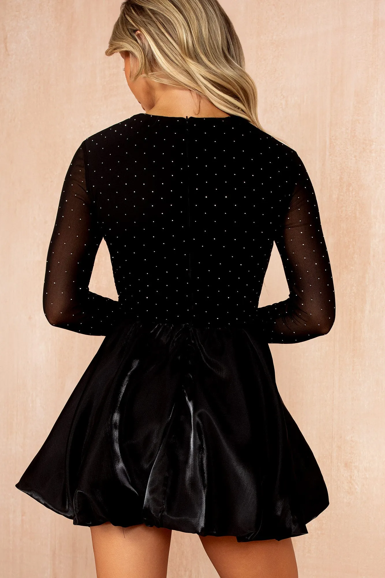 Reign Black Mesh Diamante Bubble Hem Dress sold by Vavavoom product image thumbnail 4