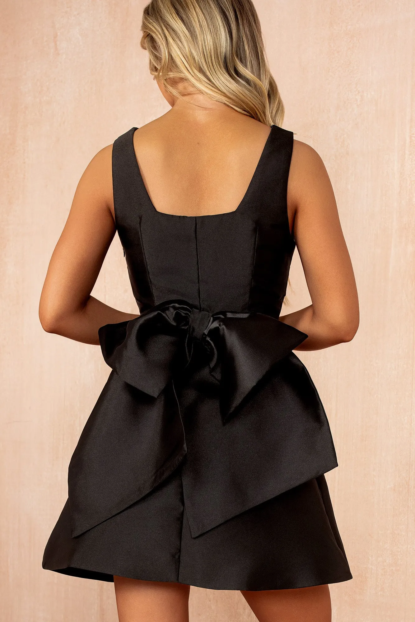 Feyre Black Bow Detail A Line Dress sold by Vavavoom product image thumbnail 4