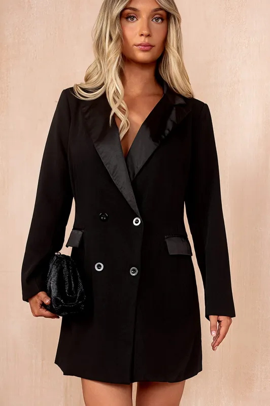 Maura Black Tailored Blazer Dress sold by Va Va Voom
