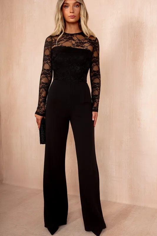 Coleen Black Lace 2 in 1 Jumpsuit sold by Vavavoom