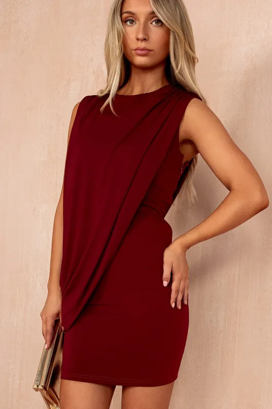 Melanie Burgundy Mini Dress sold by Va Va Voom