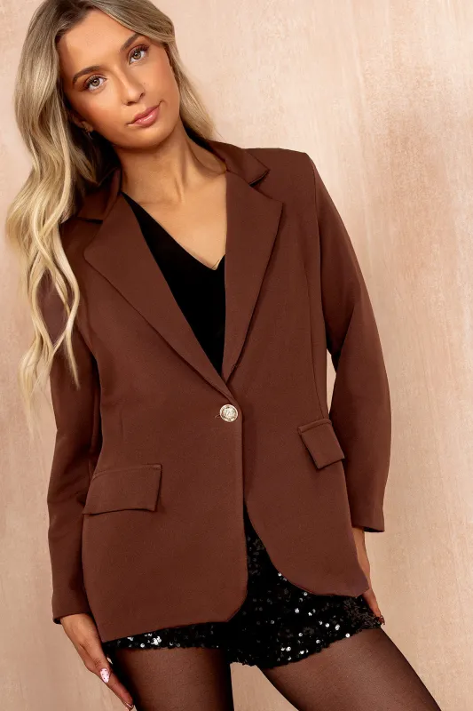 Phenix Chocolate Blazer sold by Va Va Voom
