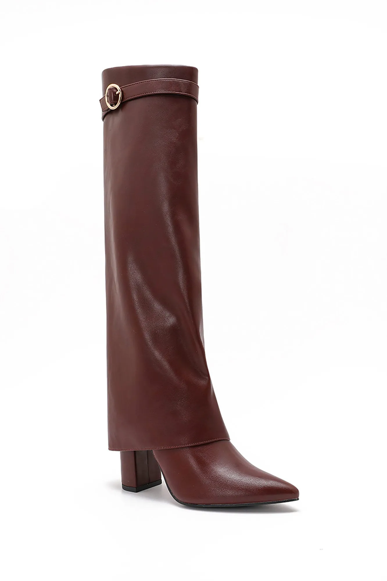 Mo Wine Fold Over Knee High Boots sold by Va Va Voom product image thumbnail 2