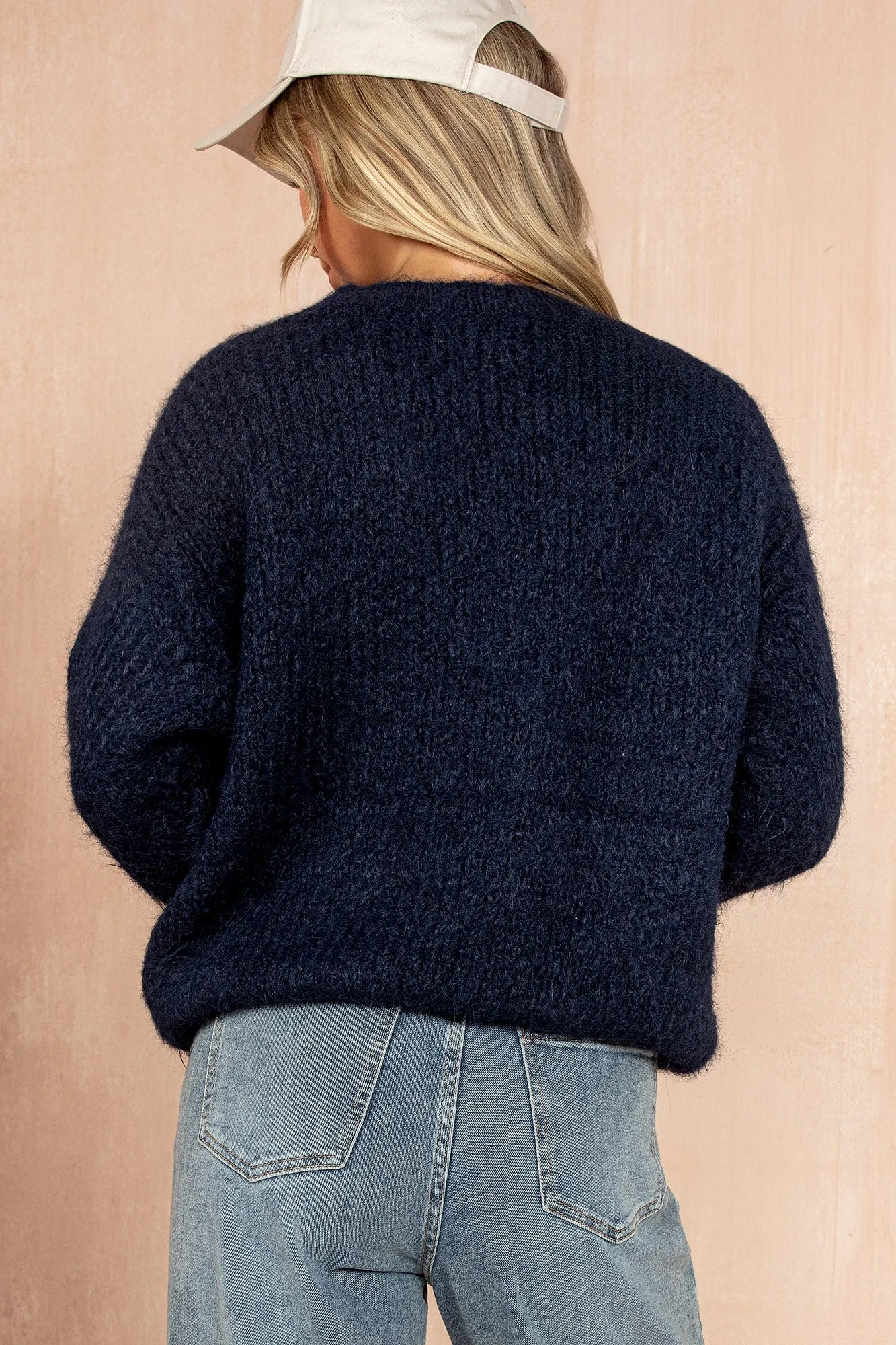 Philomena Navy Knit 'New York Brooklyn' Jumper sold by Va Va Voom product image thumbnail 3
