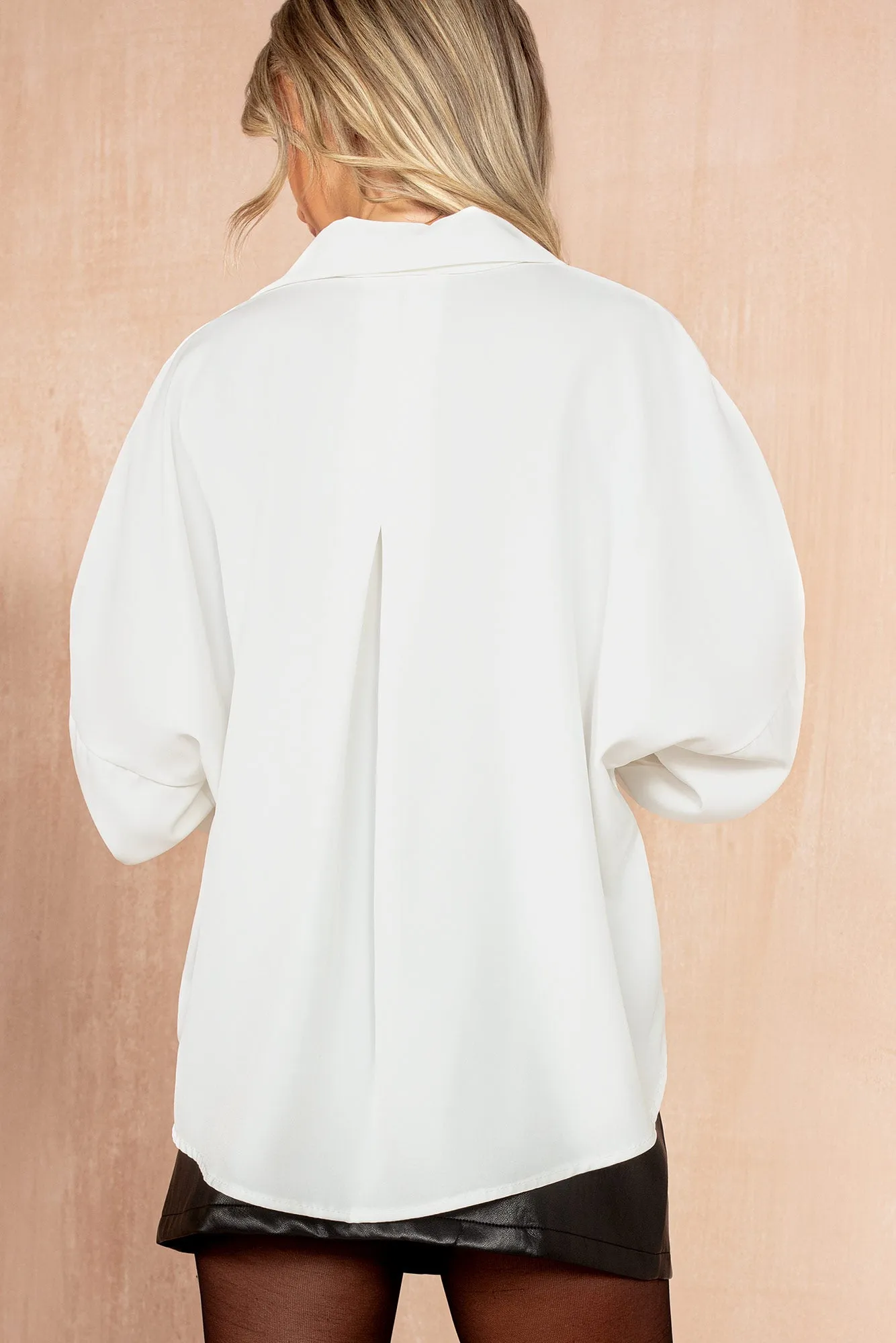 Val White Oversized Shirt sold by Va Va Voom product image thumbnail 3
