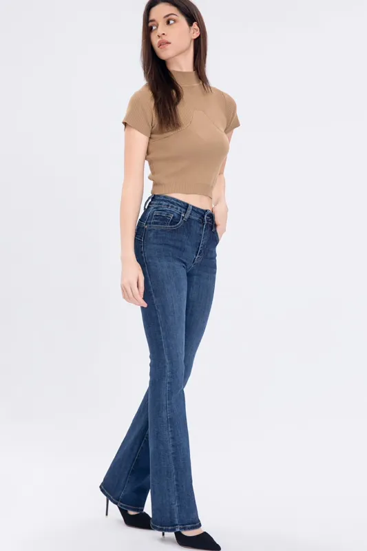 Wrona Dark Blue Push Up Bootcut Jeans sold by Vavavoom